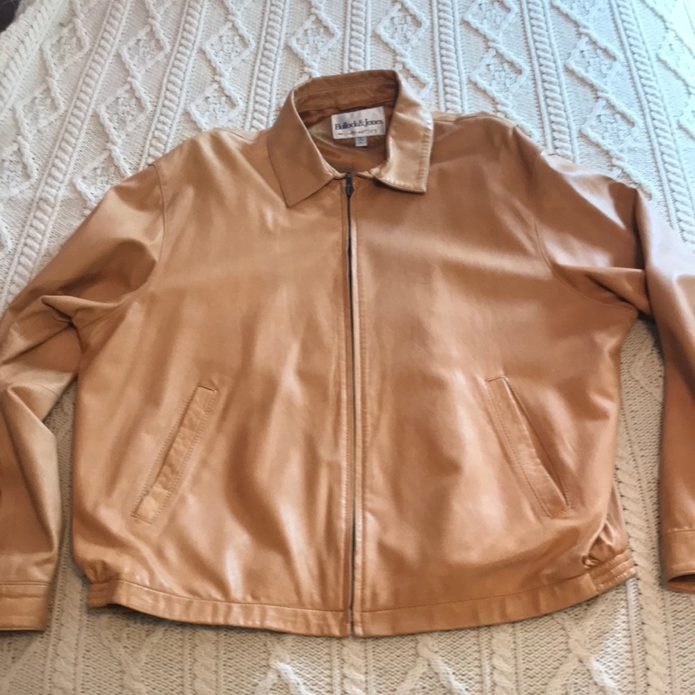 Bullock & Jones natural leather jacket XL camel